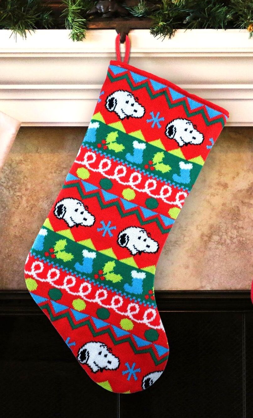 NEW Peanuts Snoopy Knit Christmas Stocking Large 20" Ruz Holiday 2025 Tags NWT